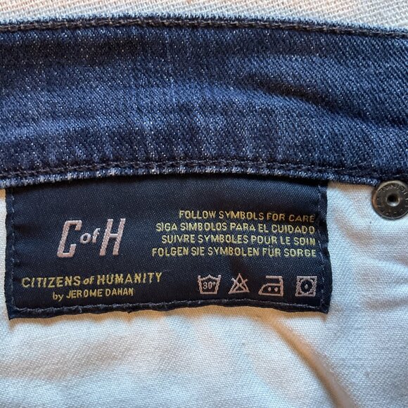 Citizens of Humanity Dani Cropped Straight Leg Cuffed Jeans, Medium Wash, Sz 28 - Picture 7 of 9